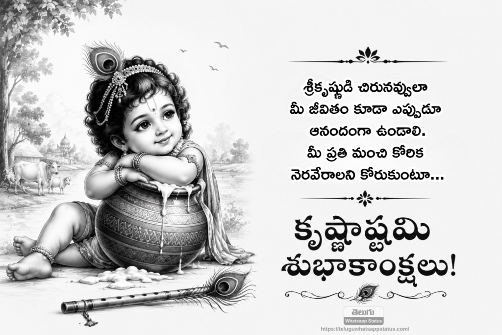 happy krishnashtami wishes in telugu
