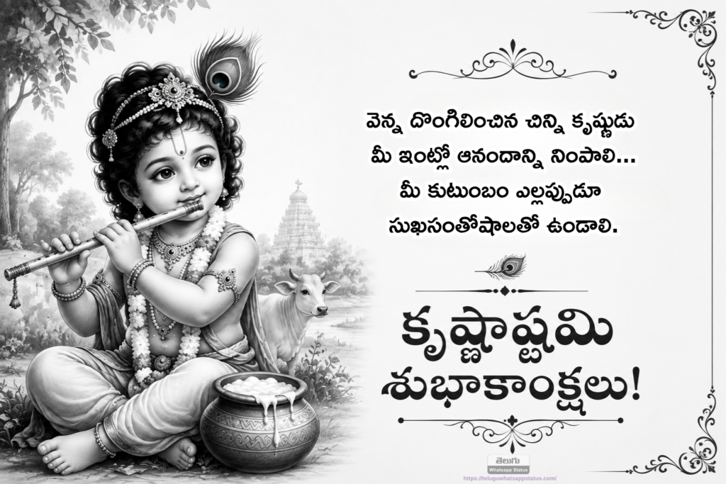 happy krishnashtami wishes in telugu 2026